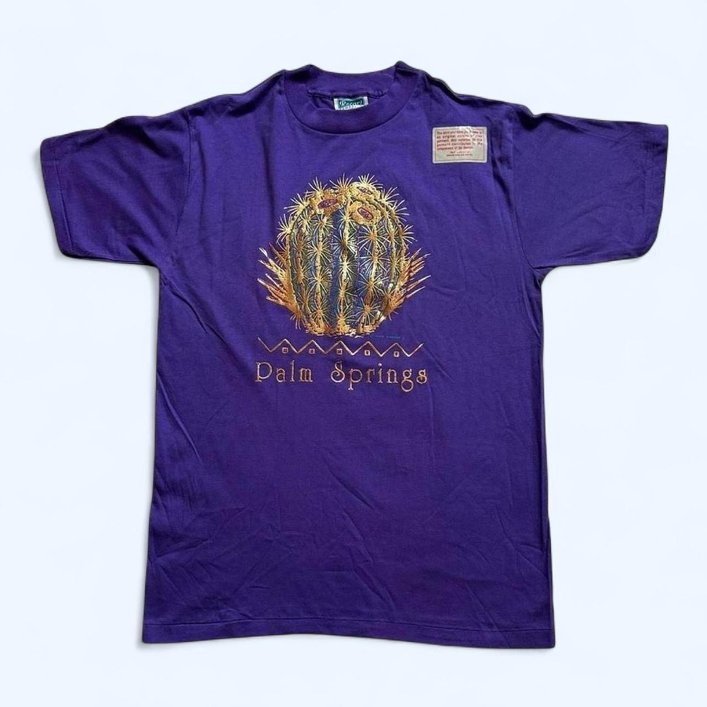 Vintage 1990s Purple Palm Springs Graphic T-Shirt L